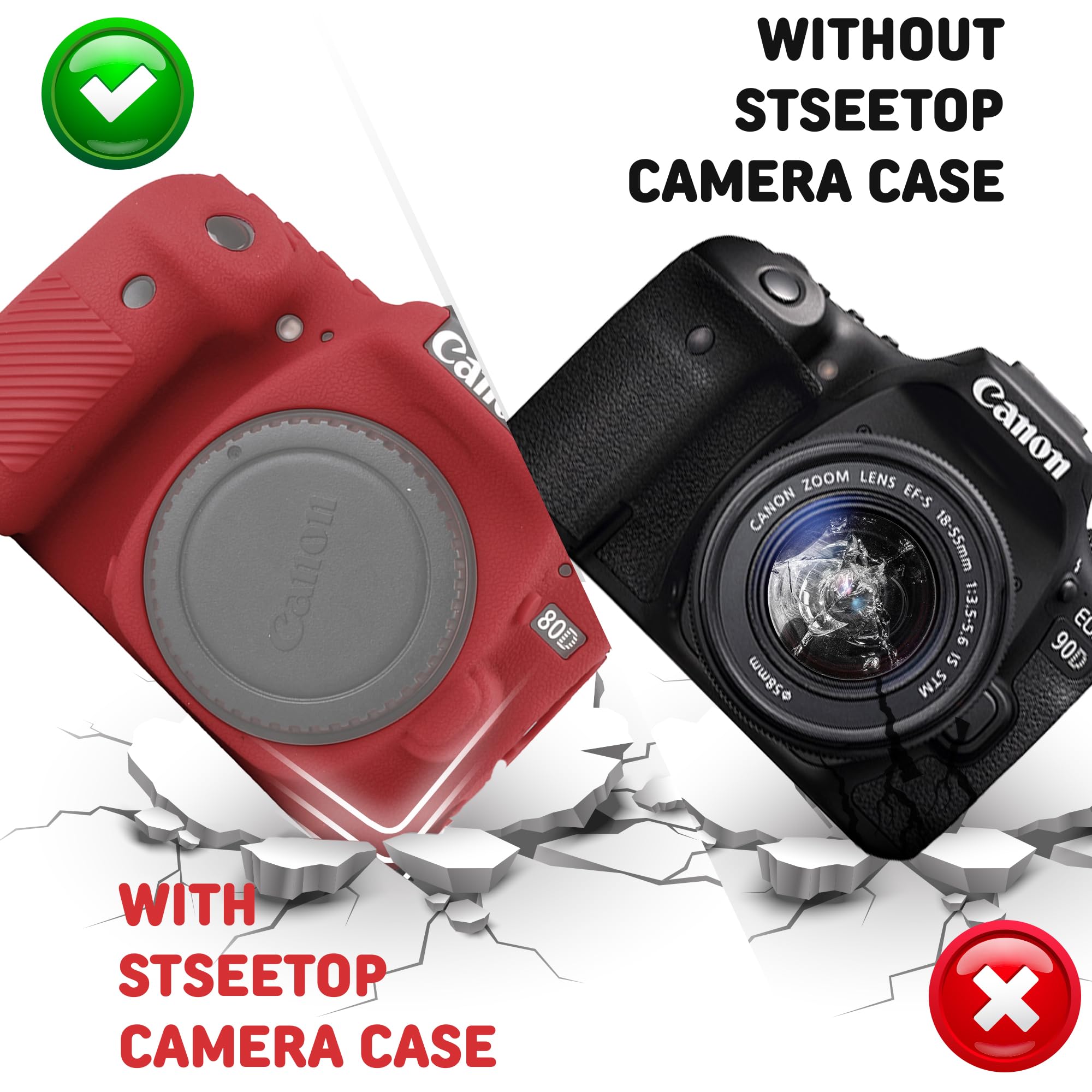 Amazon.com : STSEETOP Camera Case for Canon EOS 80D - Protective